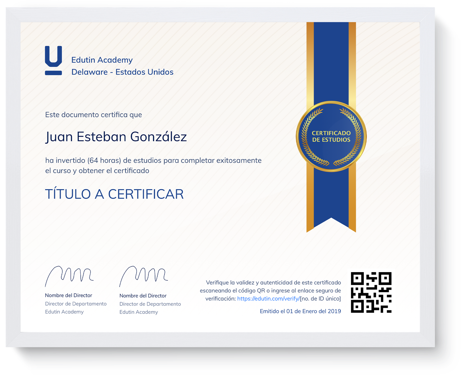 Certificado de estudios